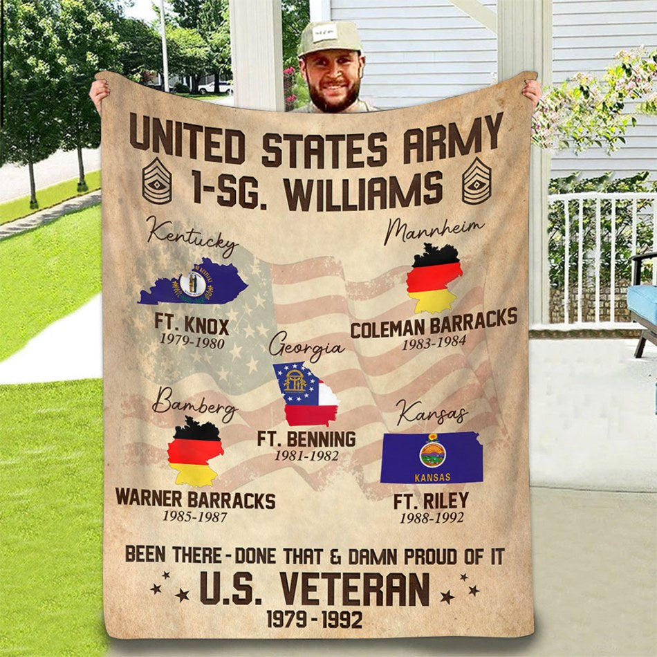 US Military World Tour Blanket Been There Done That Proud Of It US Veteran Custom Blanket For Veteran H2511