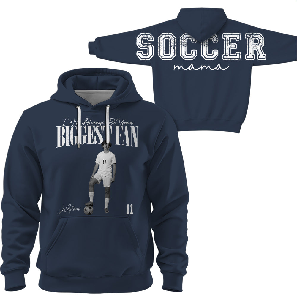 I Will Always Be Your Biggest Fan, Custom Large Back Graphic Soccer,  Washed Tee Retro Bootleg Shirt, Gift For Soccer Mom Grandma Sport Family Soccer Lovers Ver2 MI209 T24