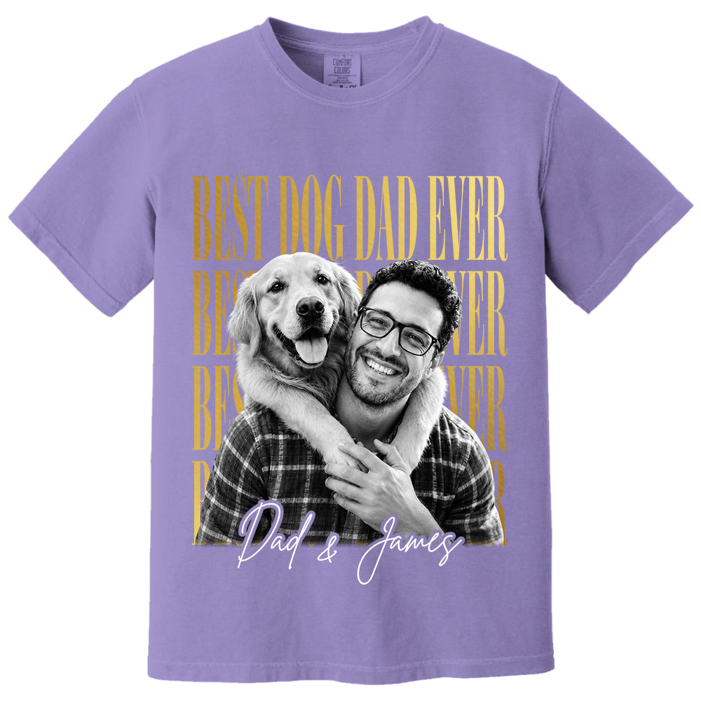 Best Dog Dad Ever, Personalized Shirt, Custom Photo Dad And Dog Gift For Dog Lovers T1807 VH01