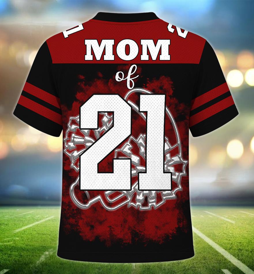 Custom Cheerleader Photo Football Jersey Shirt For Cheer Mom Dad Family Cheerleading Game Day Shirt H2511 Trna