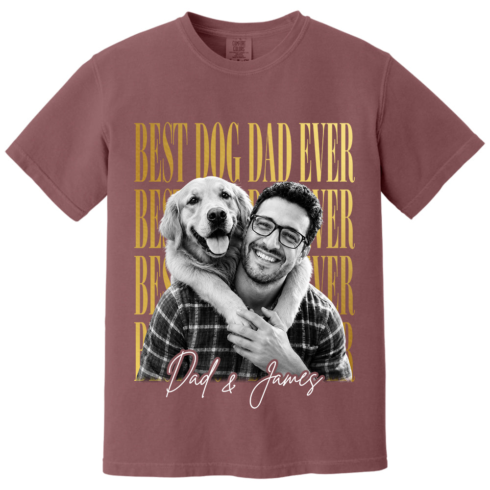 Best Dog Dad Ever, Personalized Shirt, Custom Photo Dad And Dog Gift For Dog Lovers T1807 VH01