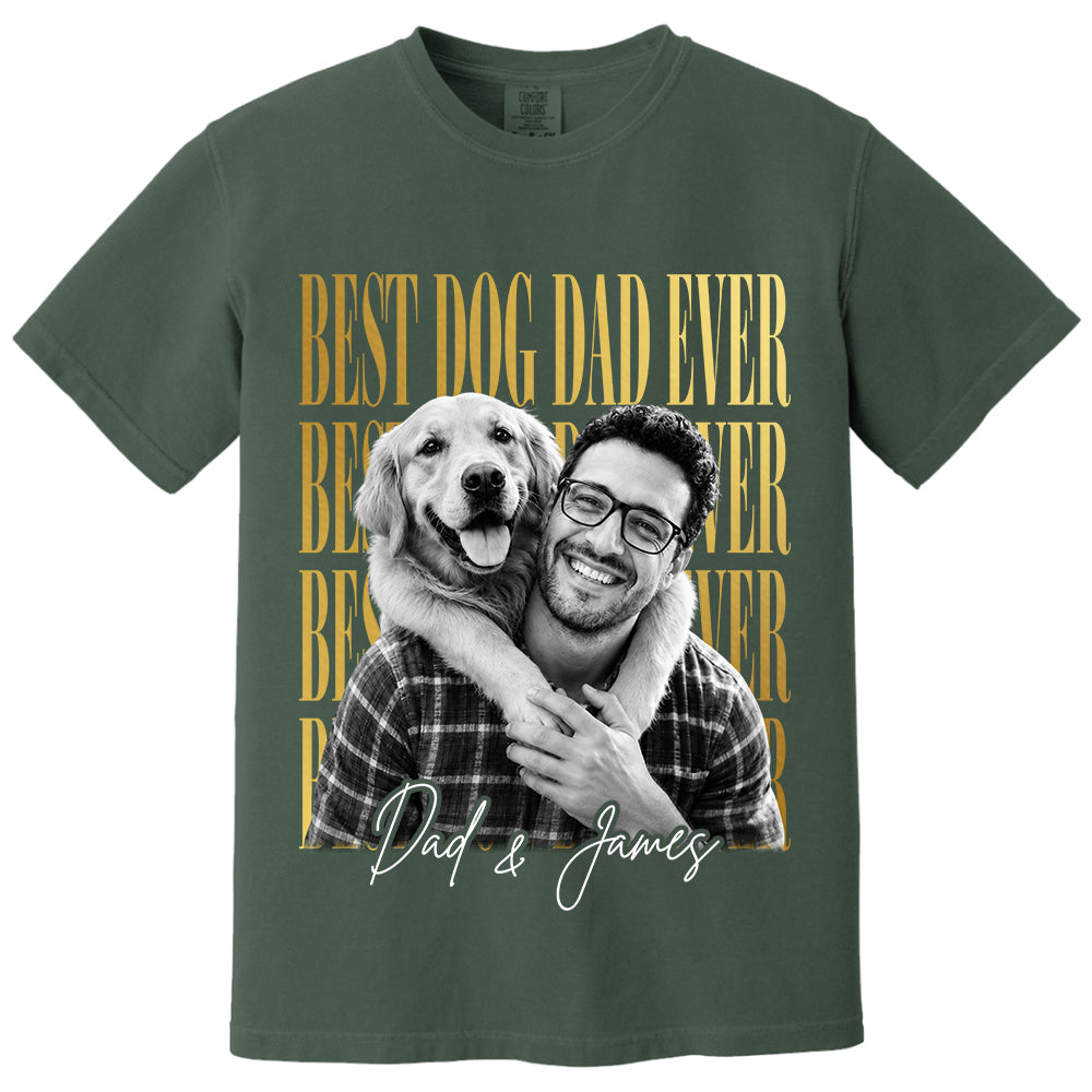 Best Dog Dad Ever, Personalized Shirt, Custom Photo Dad And Dog Gift For Dog Lovers T1807 VH01