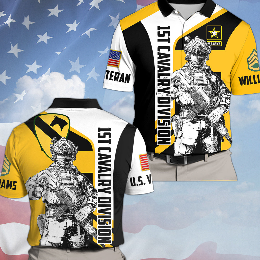 Custom 3D All Over Prints Shirt, Personalized Name And Military Division Soldier Art Shirt Gift For Veteran H2511 Trna