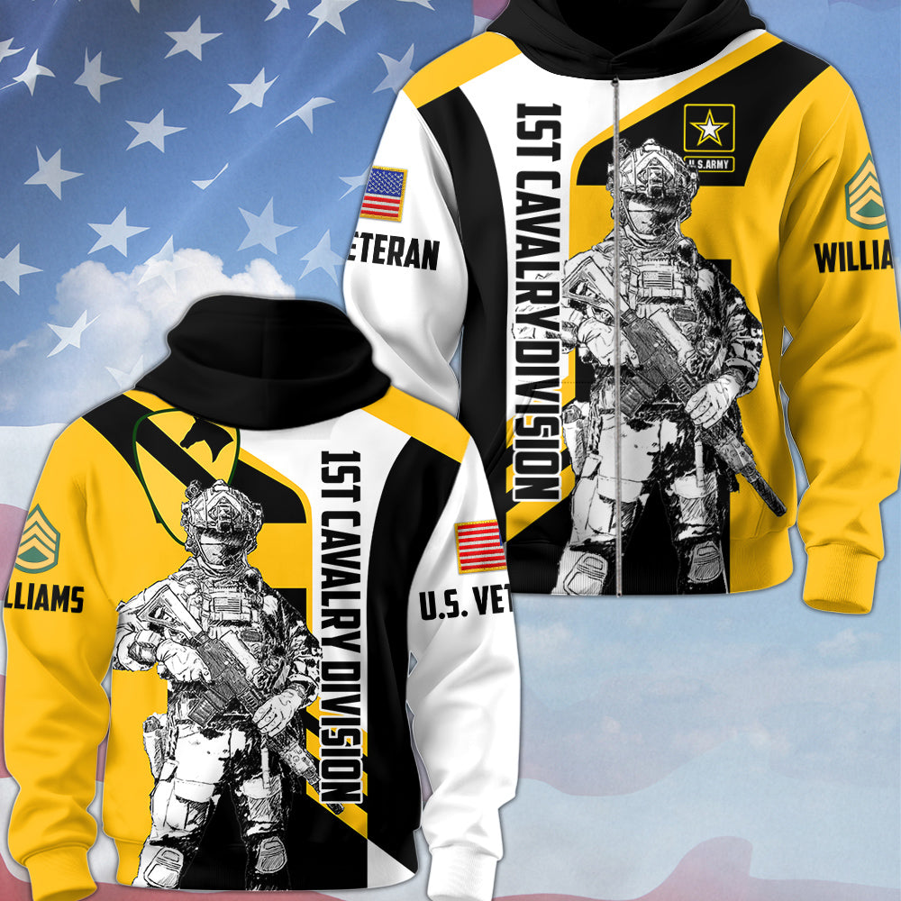 Custom 3D All Over Prints Shirt, Personalized Name And Military Division Soldier Art Shirt Gift For Veteran H2511 Trna