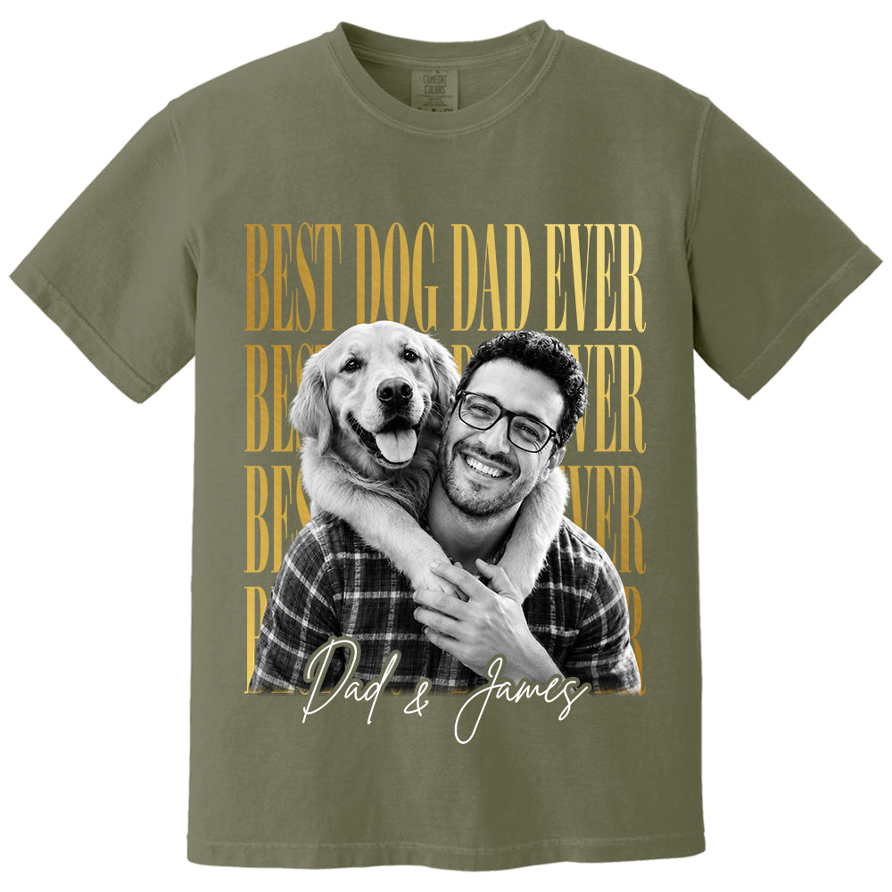 Best Dog Dad Ever, Personalized Shirt, Custom Photo Dad And Dog Gift For Dog Lovers T1807 VH01