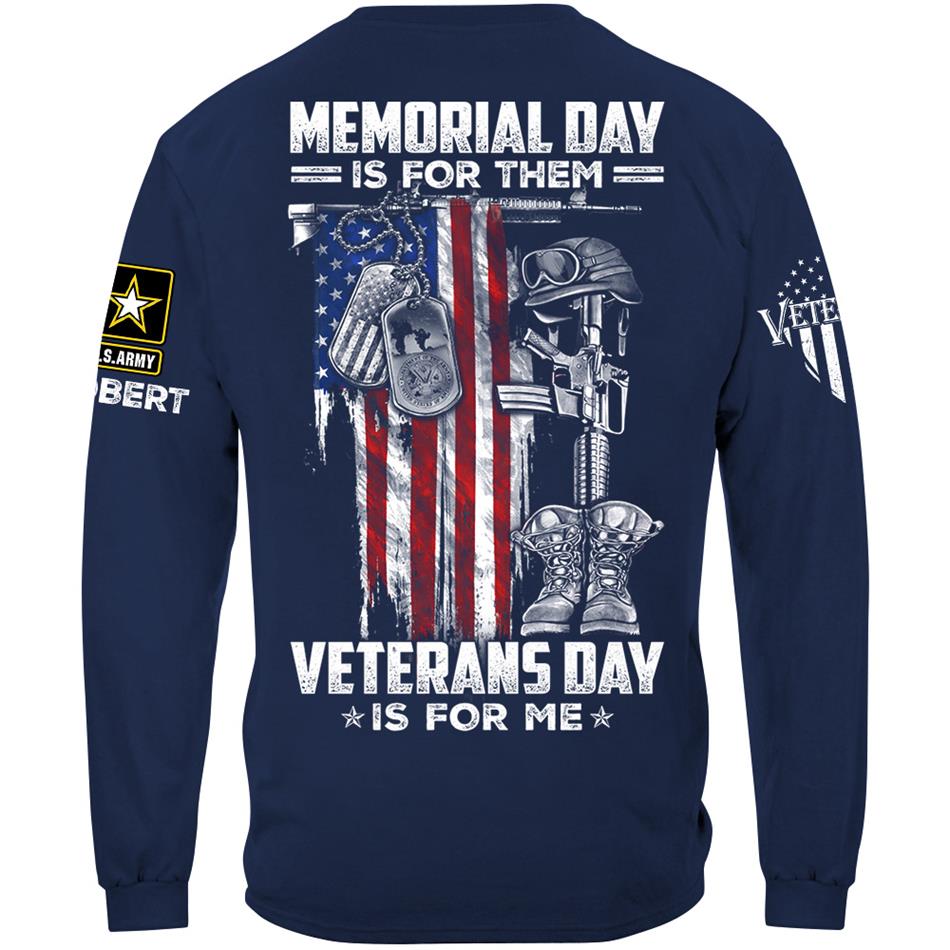Memorial Day Is For Them Veterans Day Is For Me Custom Shirt For Proud US Veterans Soldiers Veterans Day Shirt H2511 Trna
