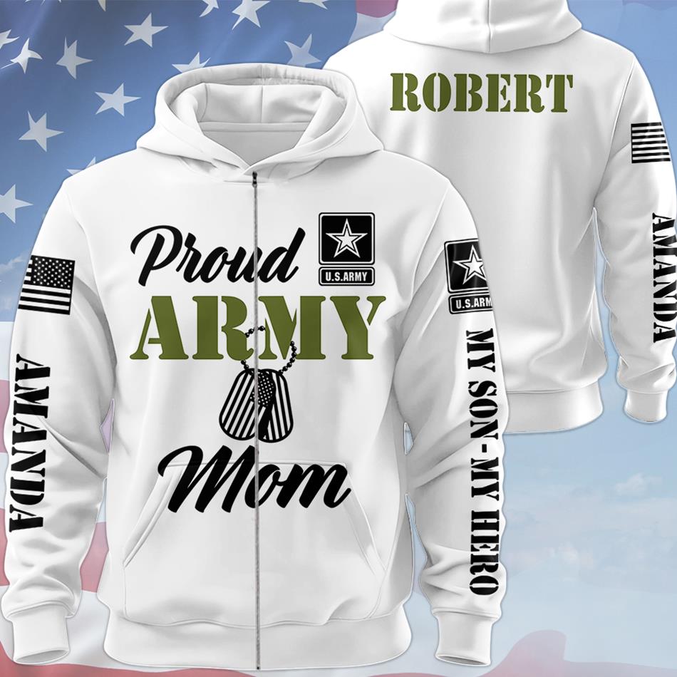 Proud Army Mom Wife Mama Custom All Over Print Shirt Hoodie Gift For Proud Military Family Shirt H2511