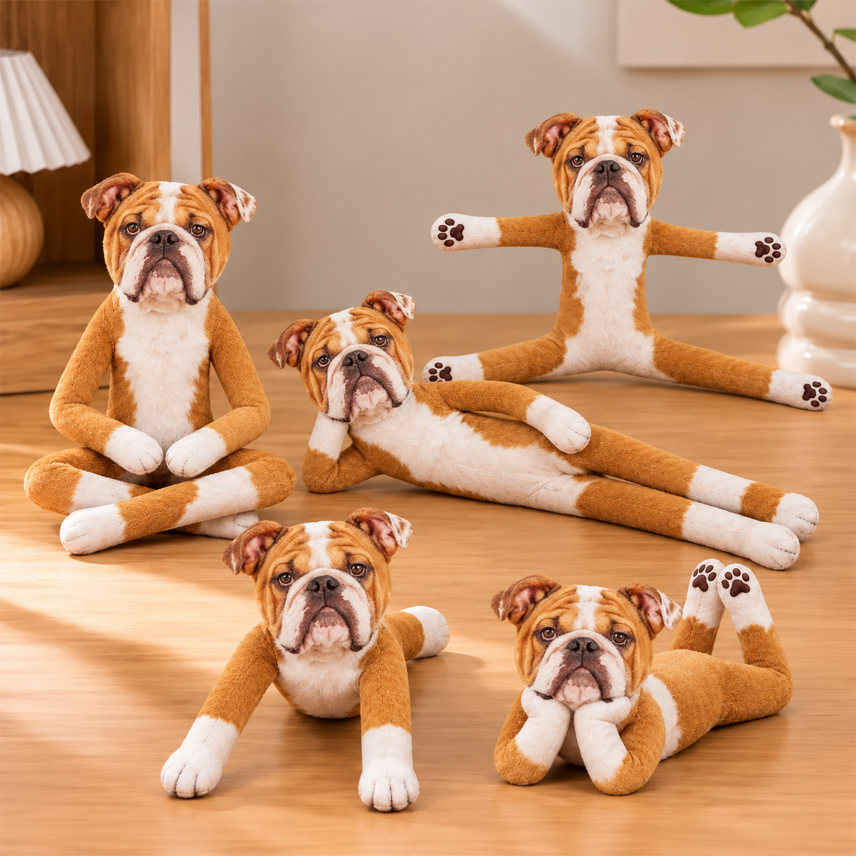 Personalized Bulldog Photo Pet Squishy Toy Poseable Plush Doll, Funny Gift For Dog Mom, Dad, Pet Lover T1807 T24 TL06
