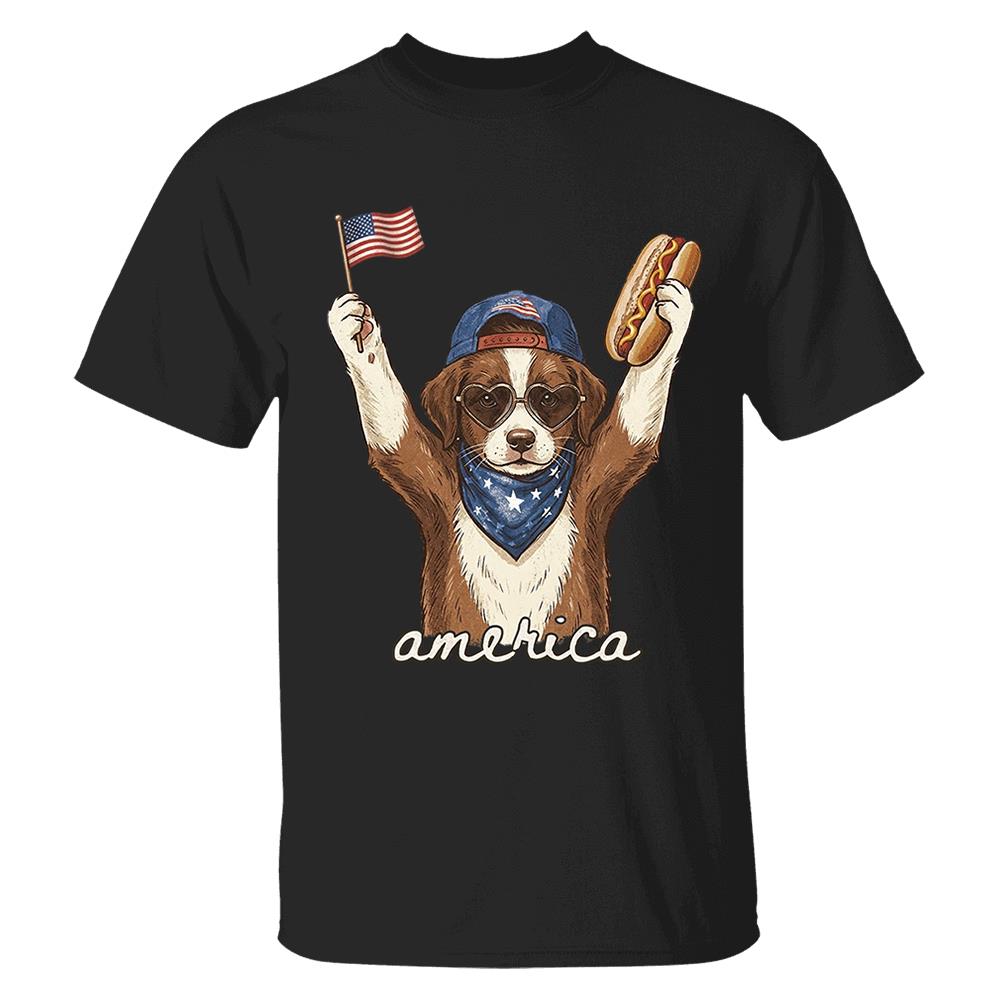 Custom Dog Cat Photo Shirt – Patriotic Pet Lover T-Shirt