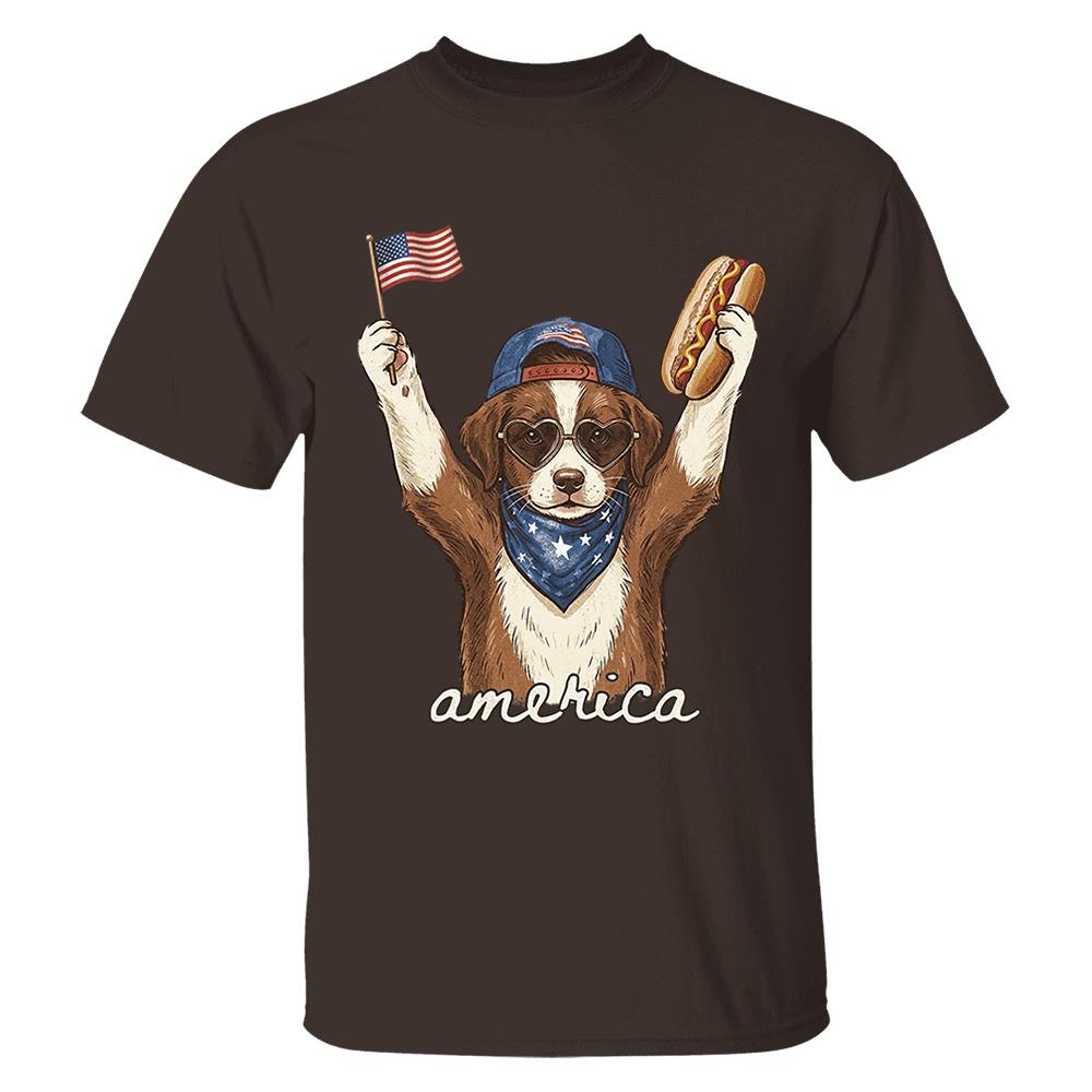 Custom Dog Cat Photo Shirt – Patriotic Pet Lover T-Shirt