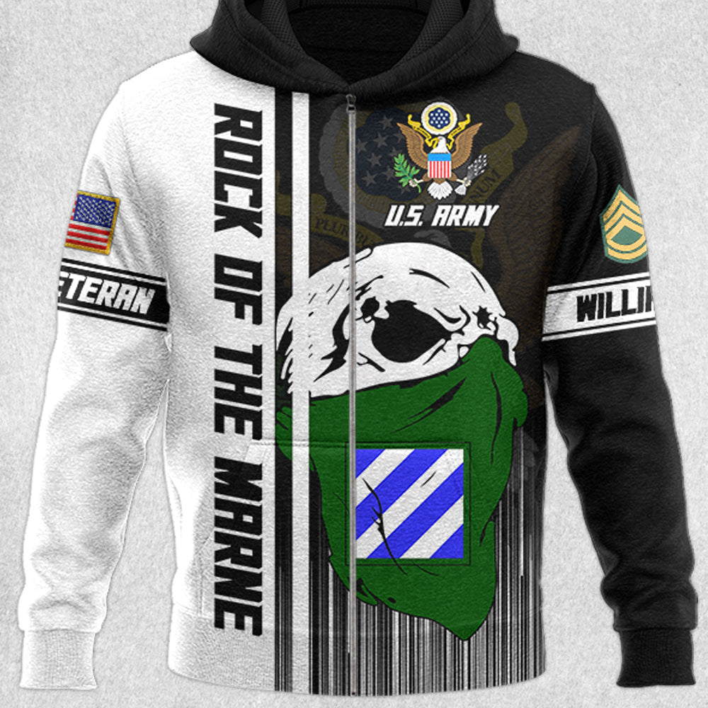 US Veteran Arms Skull Scarf Flag Personalized All Over Print Shirt Custom All Branches Gift For Veteran H2511