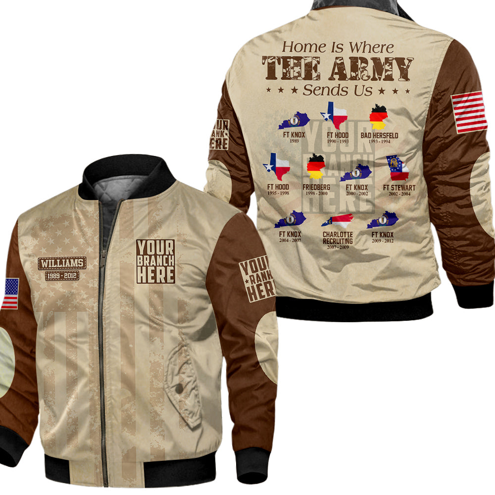 Home Is Where The Military Sends Us Personalized All Over Print Shirt For Veteran H2511