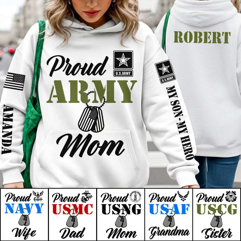 Proud Army Mom Wife Mama Custom All Over Print Shirt Hoodie Gift For Proud Military Family Shirt H2511