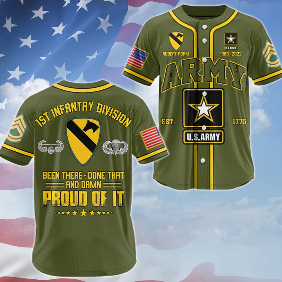 Premium US Military Baseball Jersey Custom All Branches Rank Division Name For Military Retirement Veteran Dad Grandpa H2511 Trna