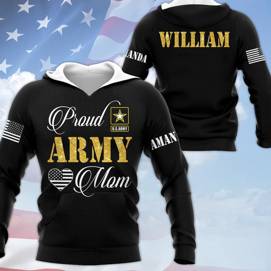 Proud Army Mom Vr2 Personalized All Over Print Shirt For Military Mom Dad Wife Family Member H2511