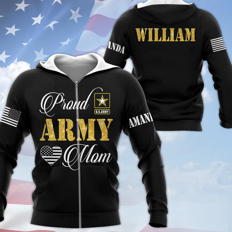 Proud Army Mom Vr2 Personalized All Over Print Shirt For Military Mom Dad Wife Family Member H2511