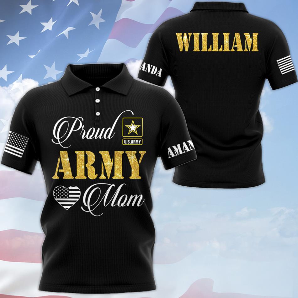 Proud Army Mom Vr2 Personalized All Over Print Shirt For Military Mom Dad Wife Family Member H2511