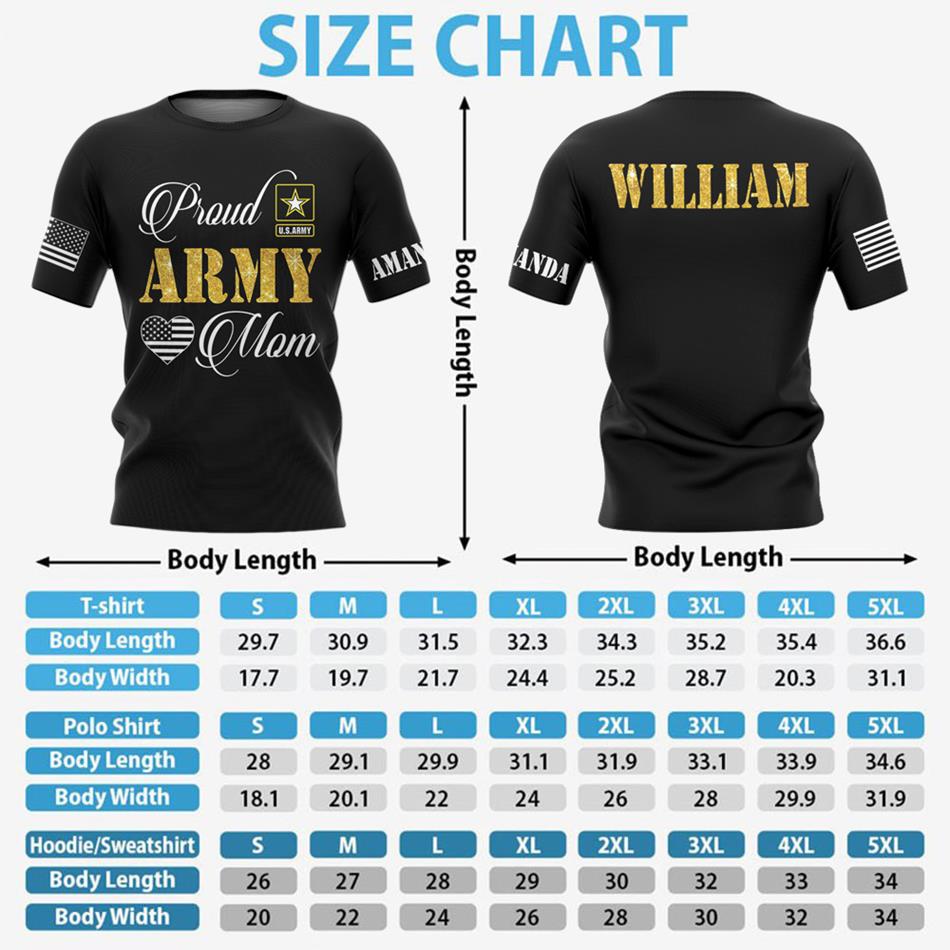 Proud Army Mom Vr2 Personalized All Over Print Shirt For Military Mom Dad Wife Family Member H2511