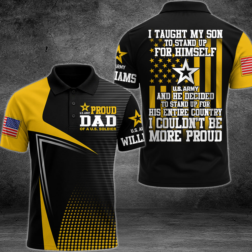 Proud Dad OF A U.S. Soldier Custom All Over Print Shirt for Military Mom Dad Grandma Grandpa H2511 Trna