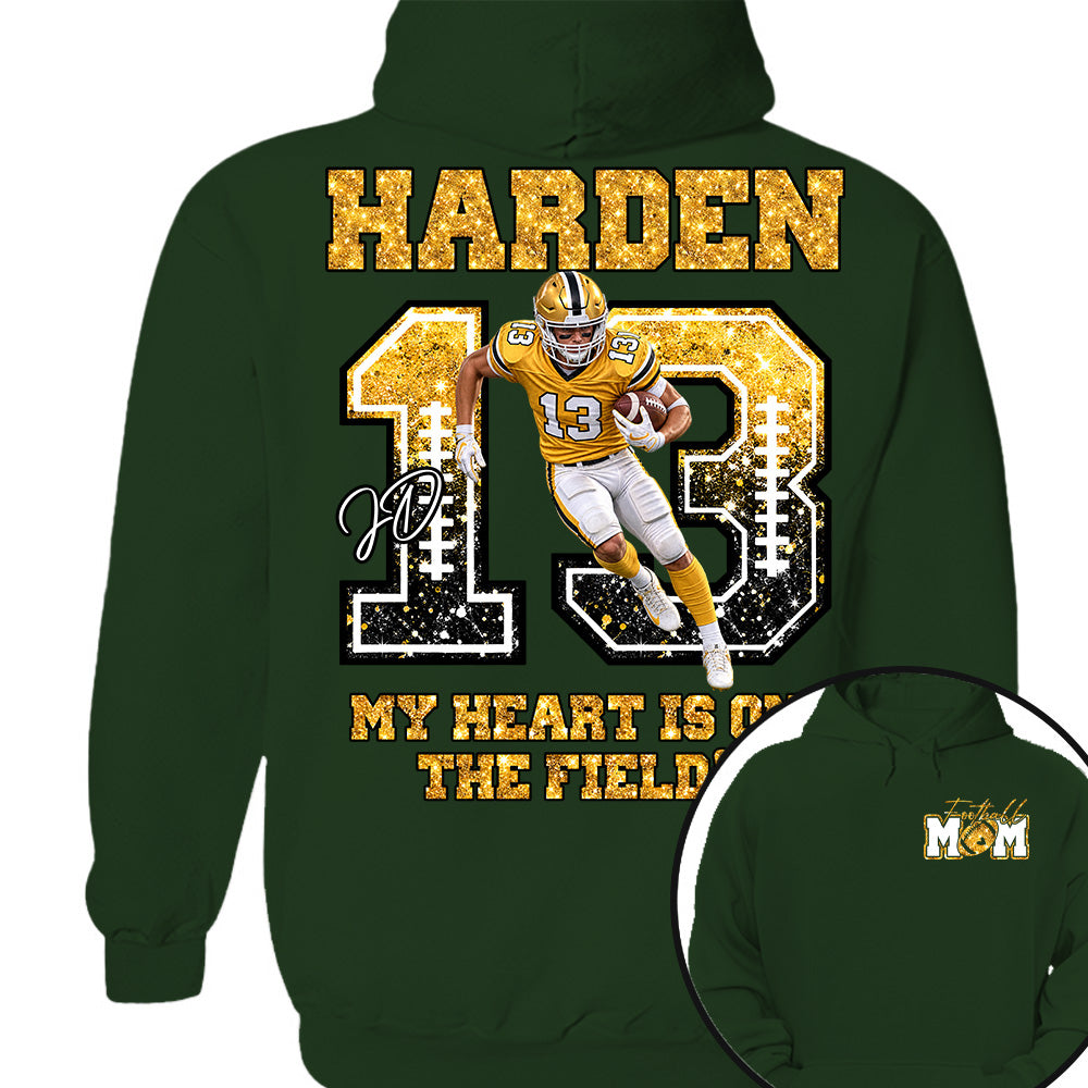 Personalized My Heart Is On That Field Shirt - Custom Photos American Football Players NA04 Nh00