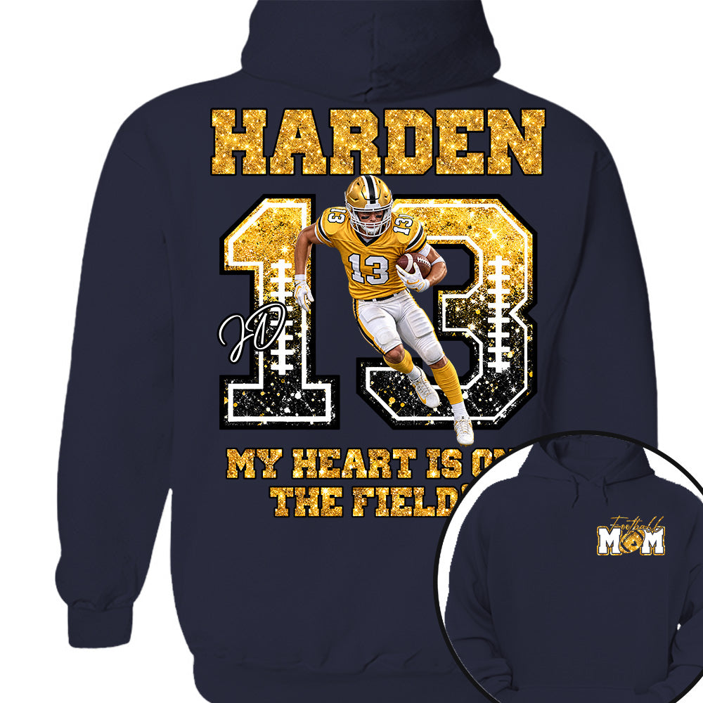 Personalized My Heart Is On That Field Shirt - Custom Photos American Football Players NA04 Nh00