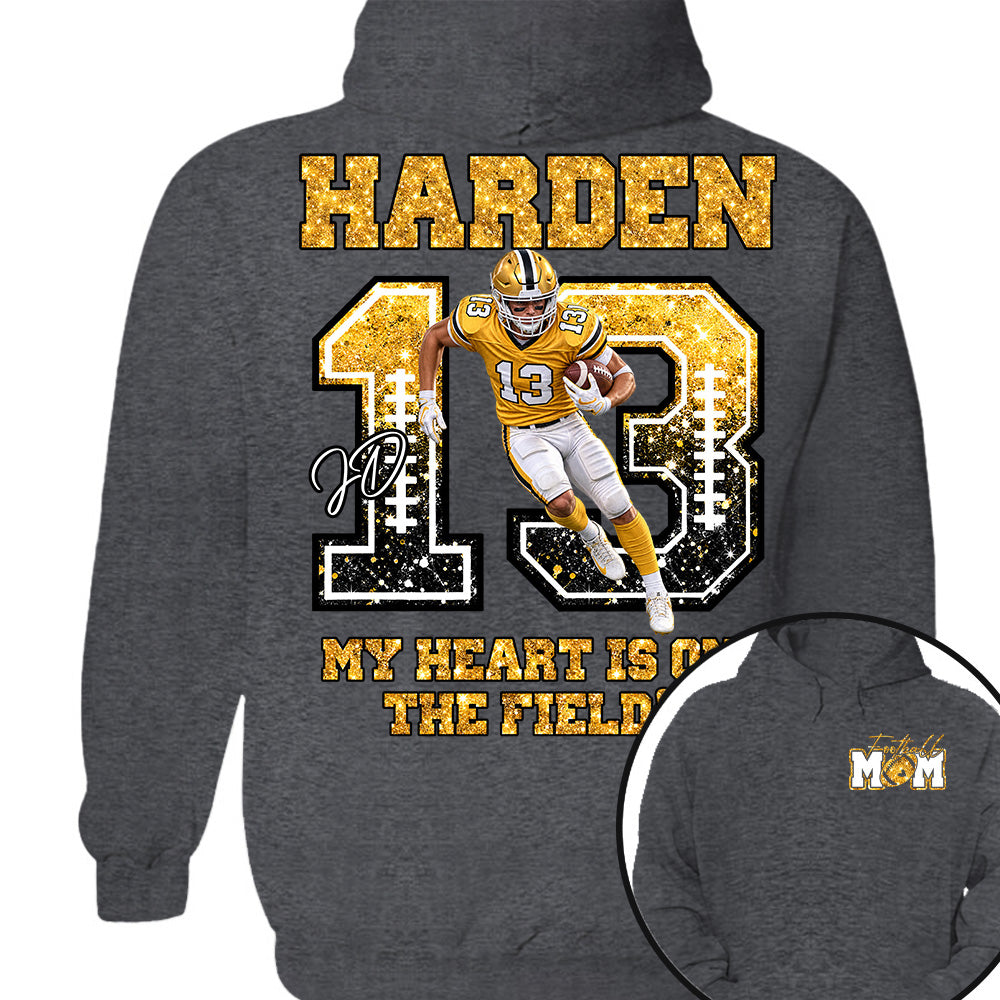 Personalized My Heart Is On That Field Shirt - Custom Photos American Football Players NA04 Nh00