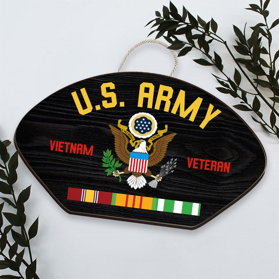 US Military Veteran Vintage Style Door Hanger Custom Gift For Veteran Home Decor H2511 Trna