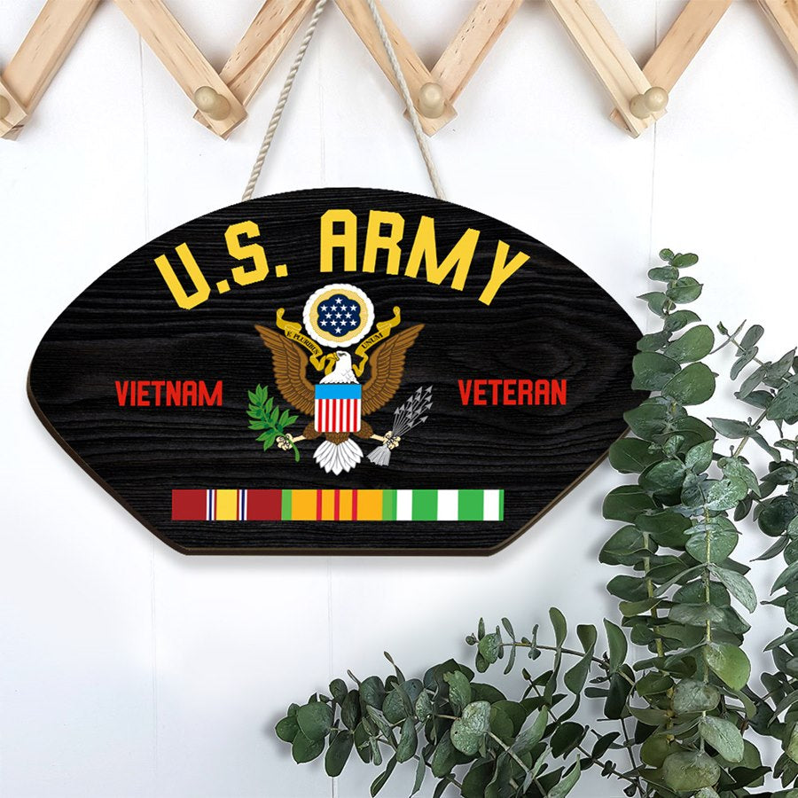 US Military Veteran Vintage Style Door Hanger Custom Gift For Veteran Home Decor H2511 Trna