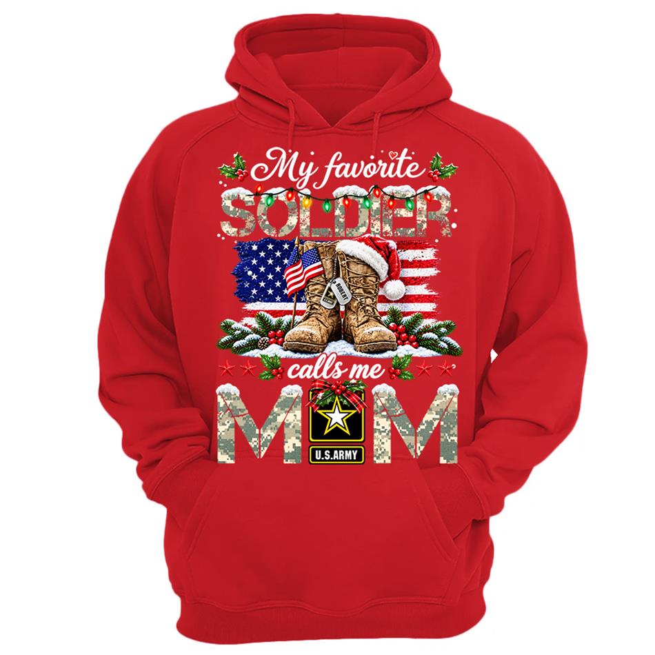Personalized Shirt My Favorite Soldier Calls Me Mom Custom Shirt For Proud Army Mom Dad Grandma Family Christmas Shirt H2511 Trna KL07
