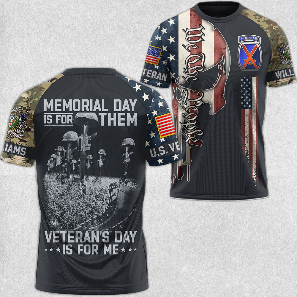 Memorial Day Is For Them Veterans Day Is For Me Skull Veteran Day All Over Print Shirt Gift For Veteran H2511