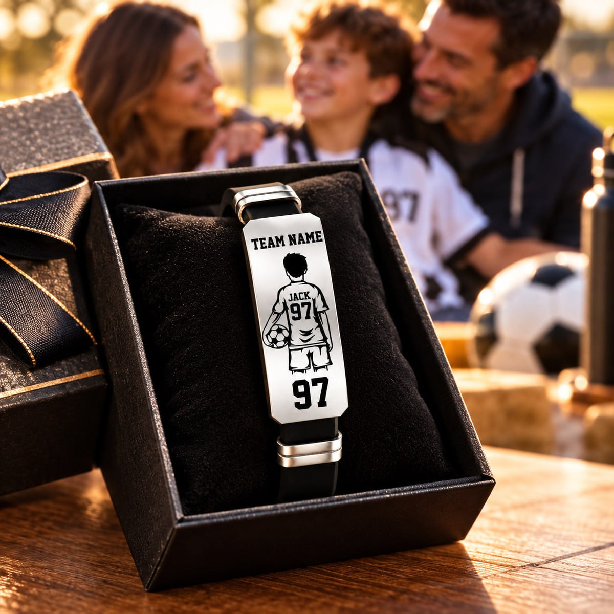 Personalized Soccer Player Bracelet – Custom Team Name, Player Name & Number Gift Na02 T24