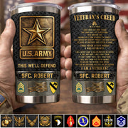 Veterans Creed Personalized Tumbler Military Veteran Gift Veteran Day Tumbler H2511 Trna