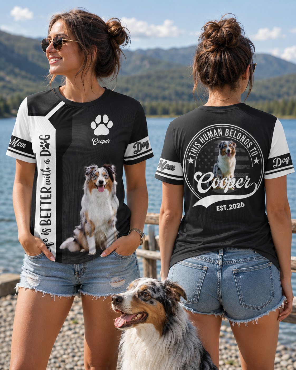 Life Is Better With A Dog, Australian Shepherd, Personalized Dog Mom Dog Dad Shirt, Gift For Dog Lover T1807 VH01