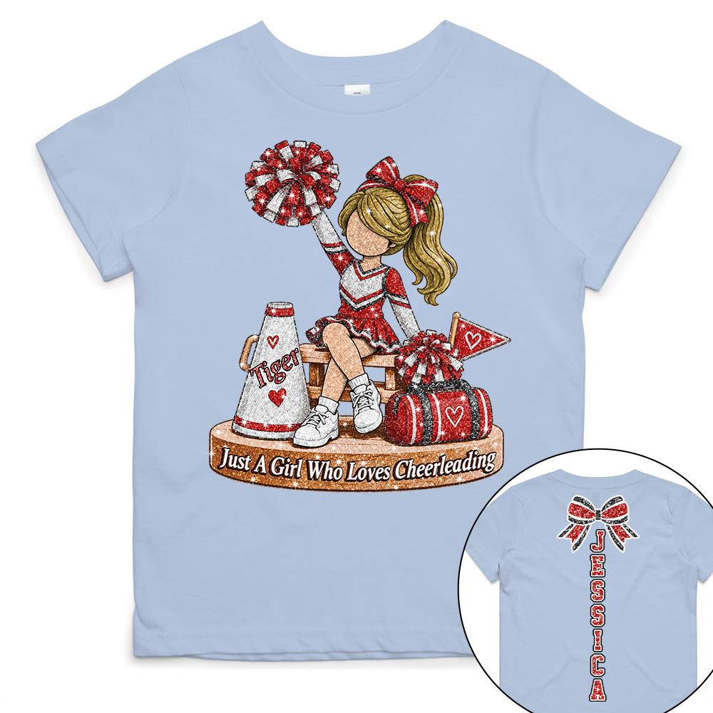 Custom Just A Girl Who Loves Cheerleading Shirt, Cheer Team Senior Night Gift L0411 Hv01