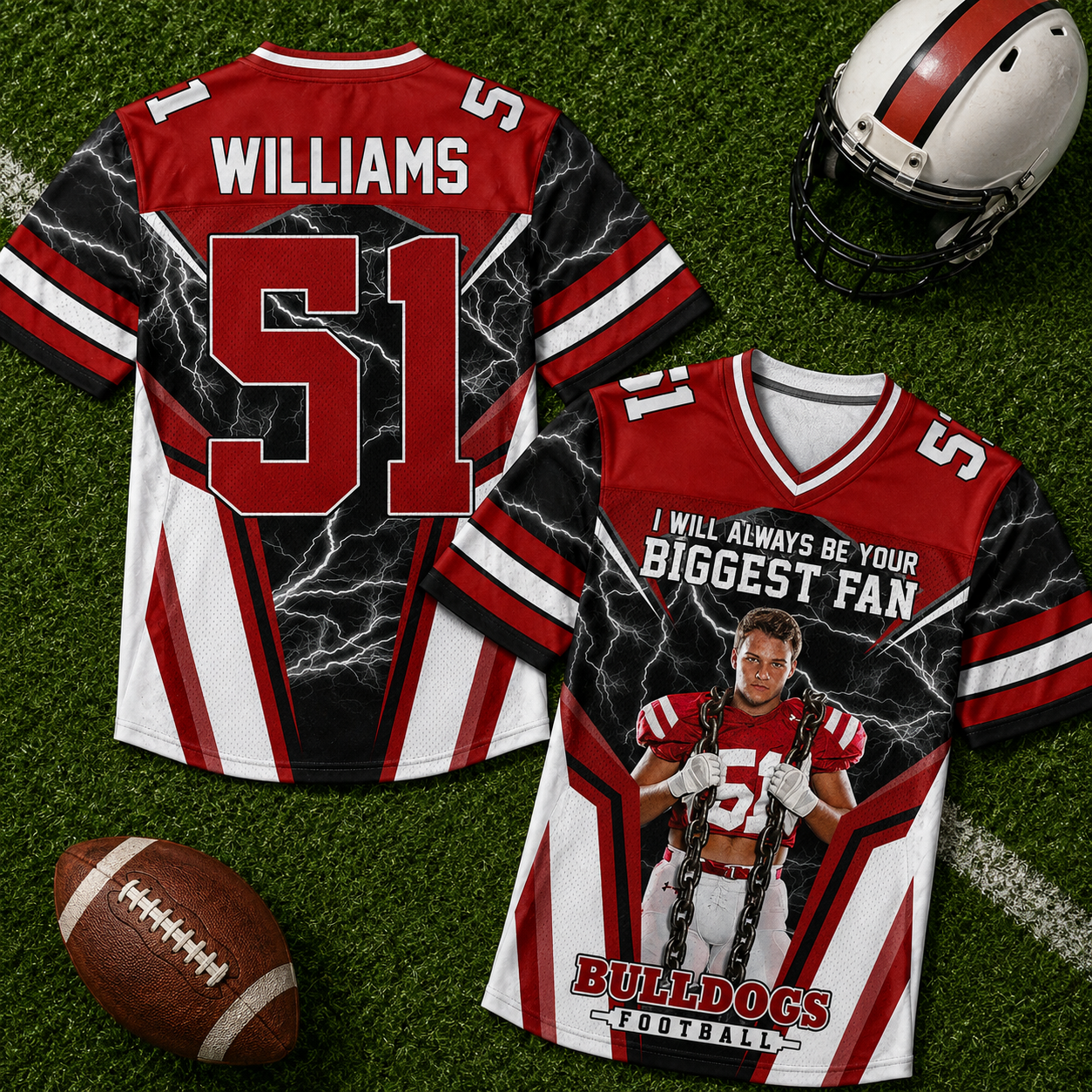 I Will Always Be Your Biggest Fan Personalized All Over Print Football Jersey For Football Mom Grandma Sport Family H2511