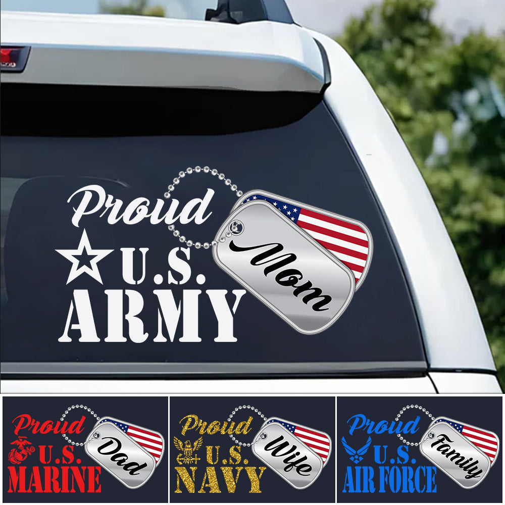 Proudly Support Custom Military Mom Decals Personalize Family Sticker H2511