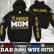 Proud Mom Of A US Soldier Custom All Over Print Shirt Hoodie Gift For US Military Mom Dad Graduation Day Proud Shirt H2511 Trna