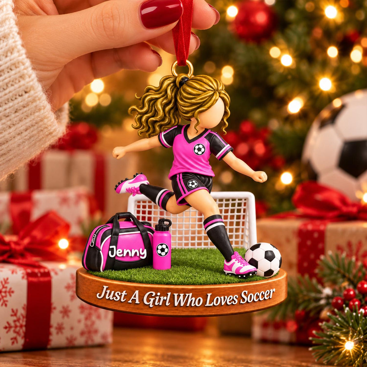 Personalized Soccer Boy Soccer Girl Christmas Ornament Pt99