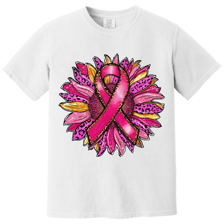 Breast Cancer Awareness Pink Leopard Sunflower Ribbon Shirt H2511 Trna