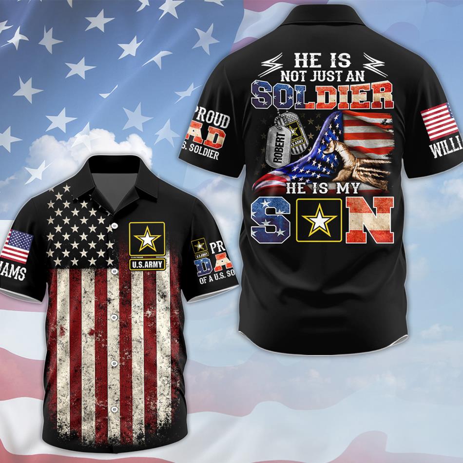 He Is Not Just A Soldier He Is My Son Custom All Over Print Shirt Polo Gift For Proud Military Dad Family Members H2511 Trna