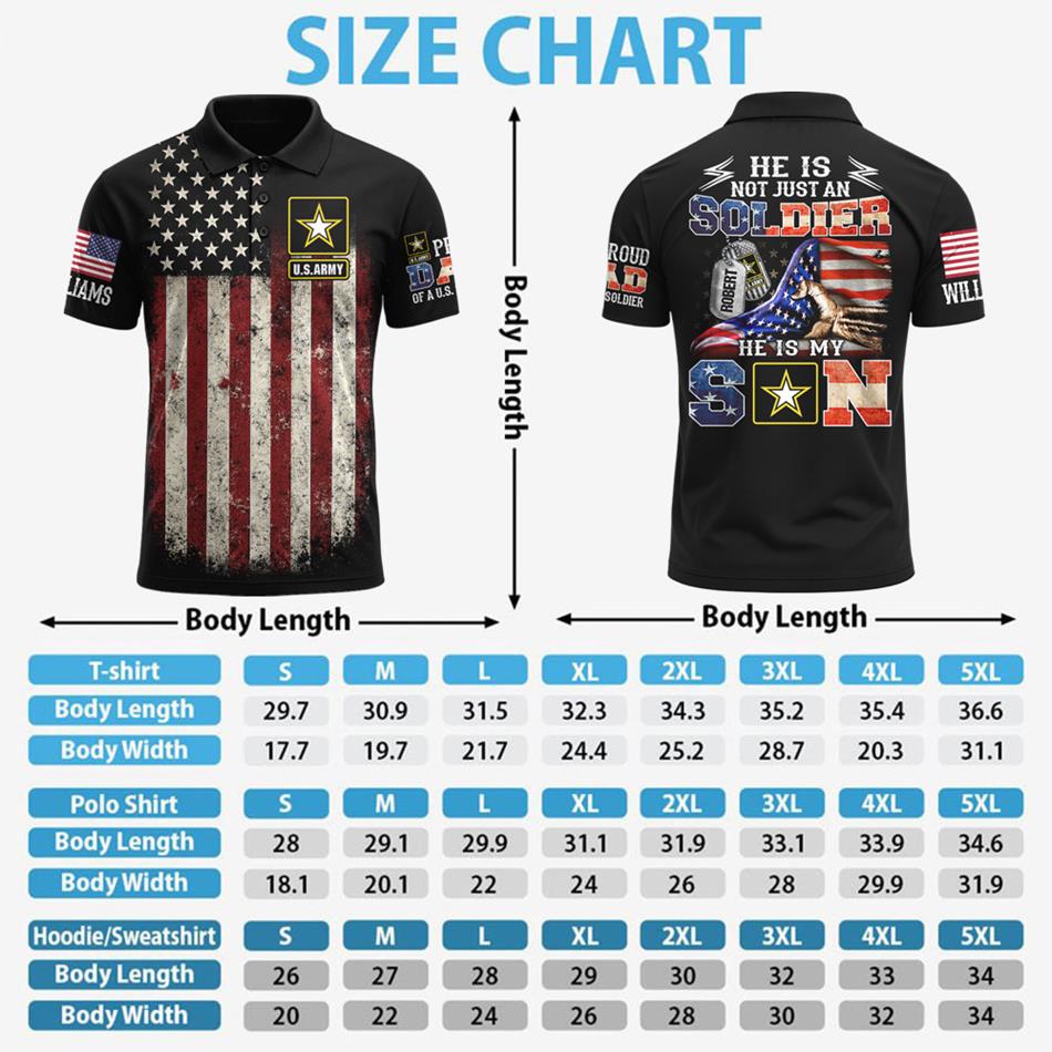 He Is Not Just A Soldier He Is My Son Custom All Over Print Shirt Polo Gift For Proud Military Dad Family Members H2511 Trna