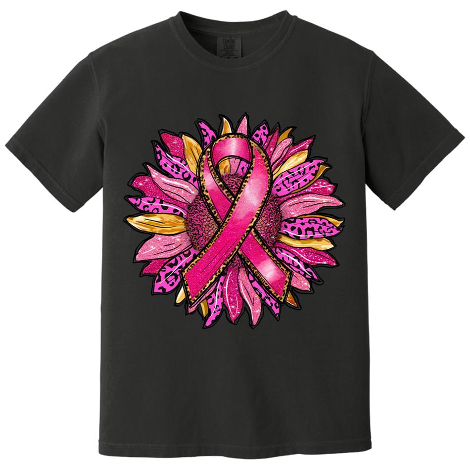 Breast Cancer Awareness Pink Leopard Sunflower Ribbon Shirt H2511 Trna