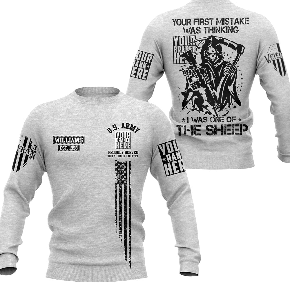 Your First Mistake Was Thinking I Was One Of The Sheep Personalized All Over Print Shirt For Veteran H2511