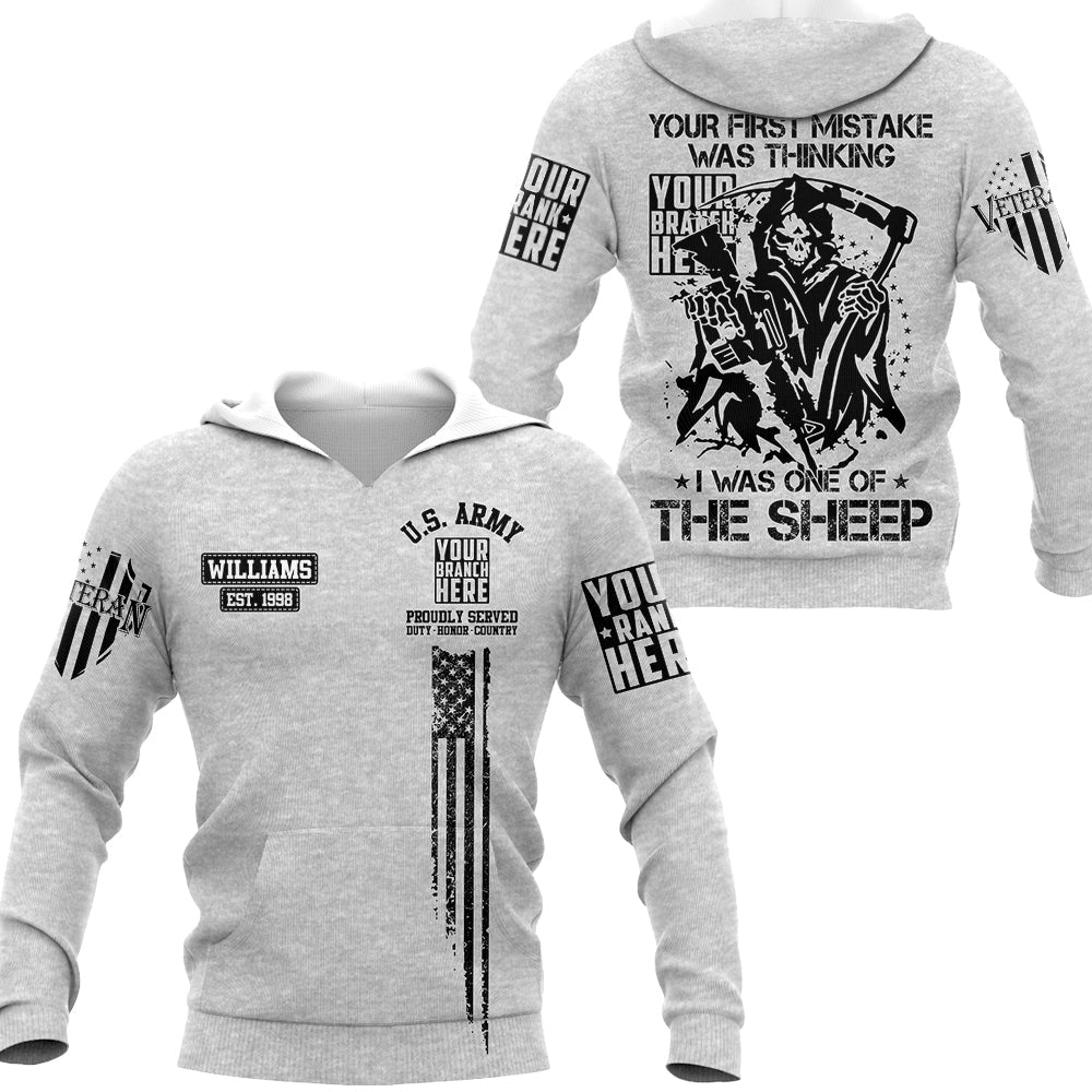 Your First Mistake Was Thinking I Was One Of The Sheep Personalized All Over Print Shirt For Veteran H2511