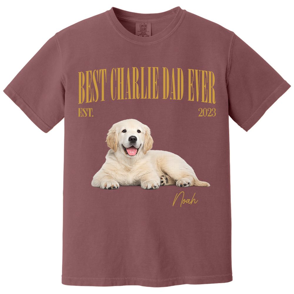 Best Dog Dad Ever, Personalized Dog Dad T-Shirt Custom Pet Photo & Name, Father’s Day Gift, American Dog Dads Gifts, Pet Lover Humor MI209 TH23