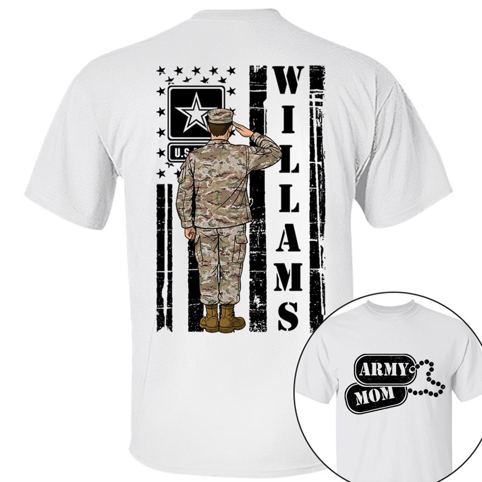 Proud Army Mom Military Family Shirt Personalize with any Military Branch and for Any Member H2511 Trna