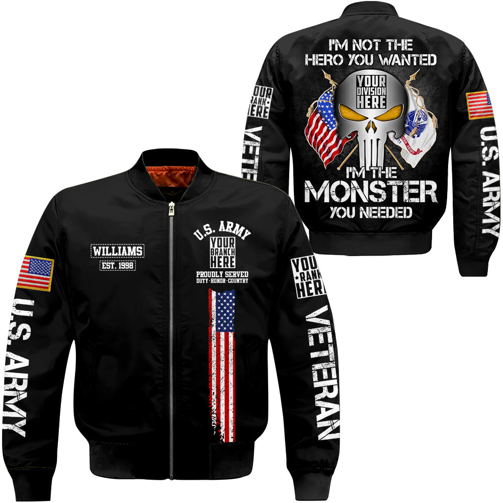 I Am Not The Hero You Wanted I Am The Monster You Needed Personalized All Over Print Shirt For Veteran H2511