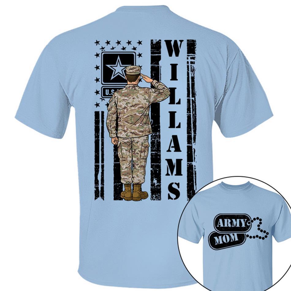 Proud Army Mom Military Family Shirt Personalize with any Military Branch and for Any Member H2511 Trna