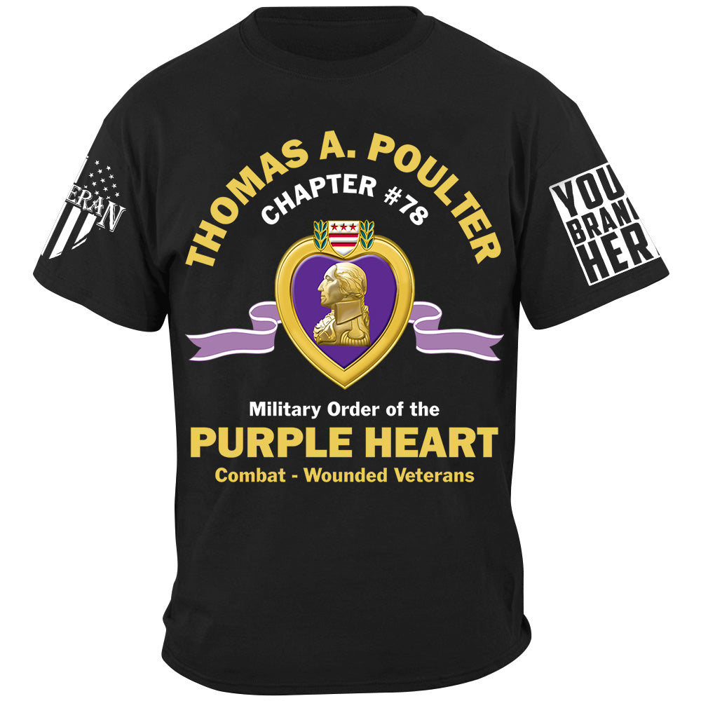 Custom Name Chapter Number Military Order Of The Purple Heart Shirt For Veteran Purple Heart Day Shirt H2511