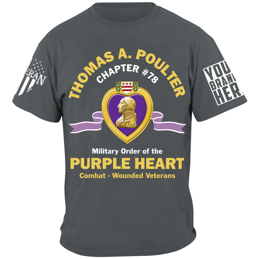 Custom Name Chapter Number Military Order Of The Purple Heart Shirt For Veteran Purple Heart Day Shirt H2511